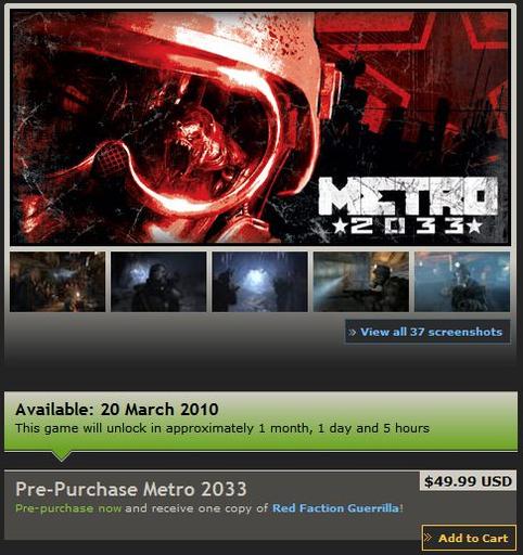 Метро 2033: Последнее убежище - Предзаказ Метро 2033 доступен в Steam 